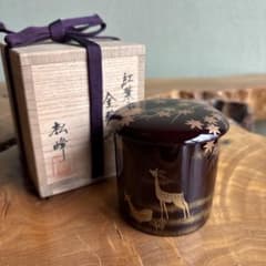 中出松峰作 鹿に紅葉 金輪寺 共箱 茶道具 （7） 中出松峰作 鹿に紅葉 金輪寺 共箱 茶道具 （7） - メルカリ