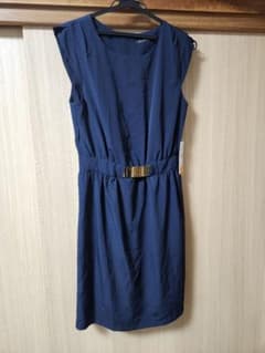 ZARA BASIC ノースリーブワンピース ネイビー Sのサムネイル