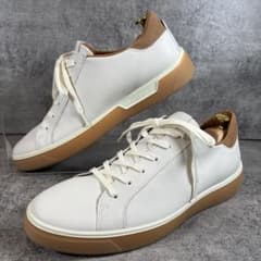 極美品 ecco エコー ストリートトレイ レザースニーカー ホワイト 27.5