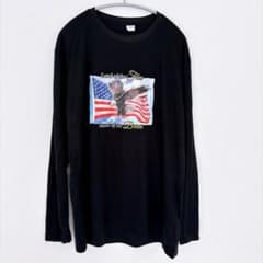 長袖Tシャツ クルーネック 長袖 イーグル L 黒 ポリエステル カジュアル