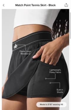 Alo Match Point Tennis Skirt Black Mサイズ - メルカリ