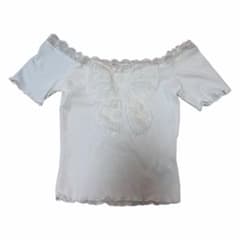 レース付きオフショルダー半袖Tシャツのサムネイル