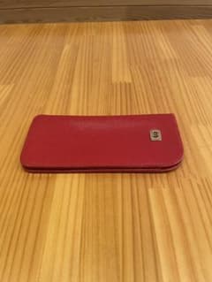 赤色 レザー製 メガネケースのサムネイル