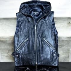 【超希少美品 】John Richmond シープレザーパーカーベストイギリス製のサムネイル