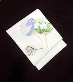 名古屋帯 井澤屋 新塩瀬帯 美品 うちわ柄 - メルカリ