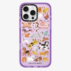 新品 CASETiFY iPhone16ProMax用 スマホケース 紫 犬 - メルカリ