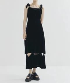 【限定価格】Fetico ブラック ベルベット ワンピース サイズ1のサムネイル