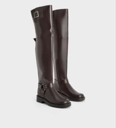 CHARLES & KEITH ロングブーツ ダークブラウンのサムネイル