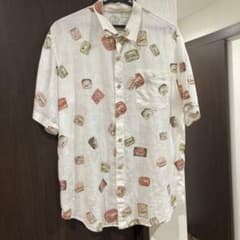 Papas 半袖シャツ 総柄 麻100% サイズMのサムネイル