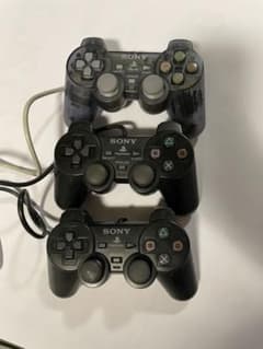 PSone PS2コントローラー クリアグレー ブラック 3個セットのサムネイル
