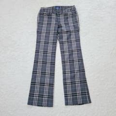 極美品 バーバリーブルーレーベル チェックパンツ モヘヤ混 ブーツカット 36
