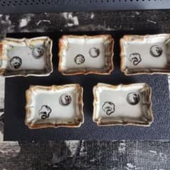 102//y8 古瀬戸 龍鳳凰図 角皿 和皿 刺身皿 レトロ - メルカリ