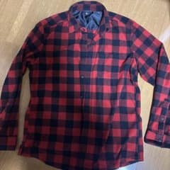UNIQLO 赤いチェックフランネルシャツ Lサイズのサムネイル
