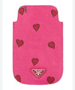 PRADA ハート ピンク レザーケース iPhone 定期 カード 小物入れ 