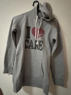 I LOVE CAKE フード付きパーカー グレーのサムネイル