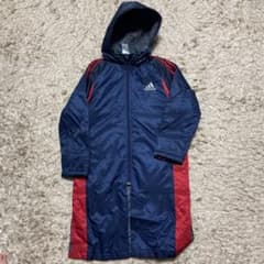 adidas ベンチコート ネイビー/レッド 140サイズ - メルカリ