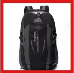 Unisex Backpack, Hiking Backpack, Lightweight, Water-Repellent, Gray/Black
