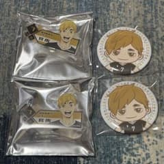 ハイキュー宮侑稲荷崎和装和紙缶バッジ和服着物夏祭り浴衣縁日排球少年