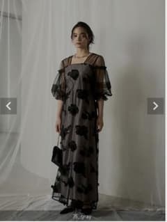 シースルードレス　Flower motif puffsleeve dressのサムネイル