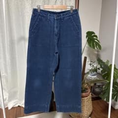 coen ワイドストレートデニムパンツ スモールサイズ　ブルー