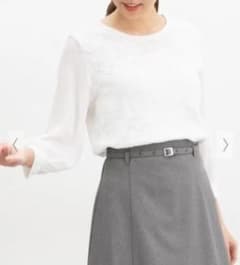 新品未使用タグ付き　Honeysレース シフォン ブラウス LLホワイト