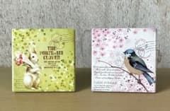 フレンチ風 デザインタイル 2枚セット うさぎ 鳥 花柄 - 5