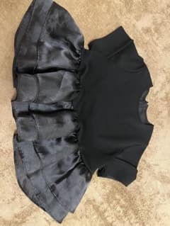 ブラック ペプラム 半袖トップスのサムネイル
