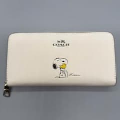 COACH コーチ F53773 スヌーピー 長財布 ホワイト - メルカリ