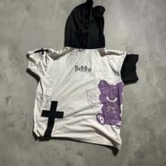 BuBBzU フード付きTシャツ 白黒のサムネイル