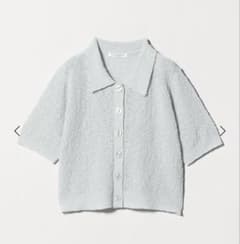 ノットヤーンニット ハーフスリーブ シャツ カーディガン