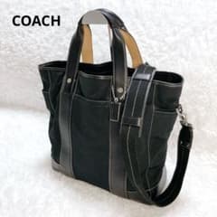 COACH レザー ナイロン ショルダー ハンド 2way A4 ブラック - メルカリ