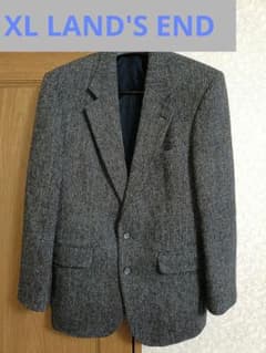 極美品 XL ランズエンド ハリスツイード テーラードジャケット