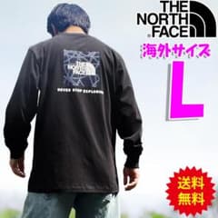 ノースフェイス ロンT 長袖Tシャツ 海外L 日本LL相当 黒 新品 hls 
