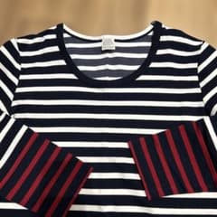 ボーダー柄 長袖ワンピースのサムネイル