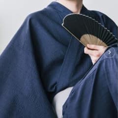 しじら織りワンタッチ帯付きメンズ浴衣2点セットのサムネイル