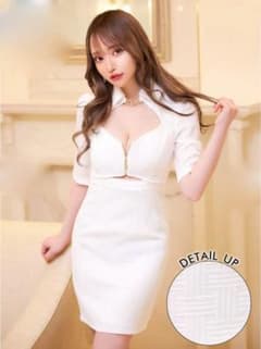 【美品】Dazzy Store キャバドレス LL ホワイト カットアウトのサムネイル