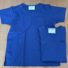 NURSERY 介護用スクラブ ブルー Sサイズ 2枚セットのサムネイル