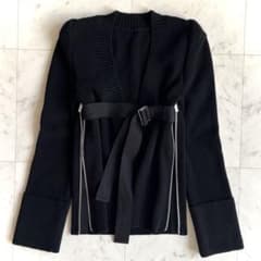 ぞ*い様 美品 sacai サカイ ニット セーター リブニット ベルト ブラッ ぞ*い様 美品 sacai サカイ ニット セーター リブニット ベルト ブラッ