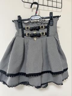 LIZLISA 2連リボンベルトスカパン グレー 千鳥柄のサムネイル