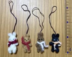 羊毛フェルト 子うさぎ4 ストラップ セット - メルカリ
