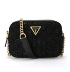 GUESS ブラックツイードショルダーバッグのサムネイル