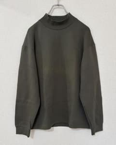 UNIQLO U 訳あり モックネック Tシャツ 長袖 カットソー カーキ 無地
