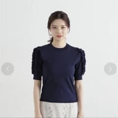 PROPORTION BODY DRESSING フリル袖ニット　ネイビーのサムネイル
