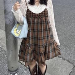 CIAOPANIC チャオパニック レトロチェックギャザーチュニックキャミワンピのサムネイル