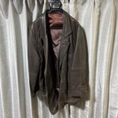 PALLAS ROYAL 本羊革　ブラウン レザーダブルブレストジャケットのサムネイル