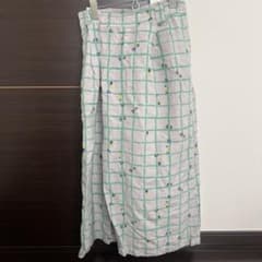 POUDOUDOU 七分丈ガウチョパンツ チェック柄 花柄のサムネイル