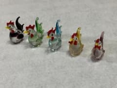 ガラス細工 にわとり 6羽セット ミニチュア - メルカリ