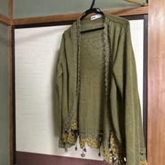 Né-net カーディガン グリーン レース装飾のサムネイル