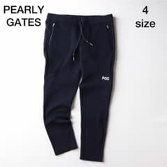 5459【極美品】パーリーゲイツ ニットパンツ バッグロゴ PGGネイビー