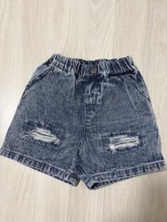しまむら　RELA. キッズ デニムショートパンツ ダメージ加工のサムネイル